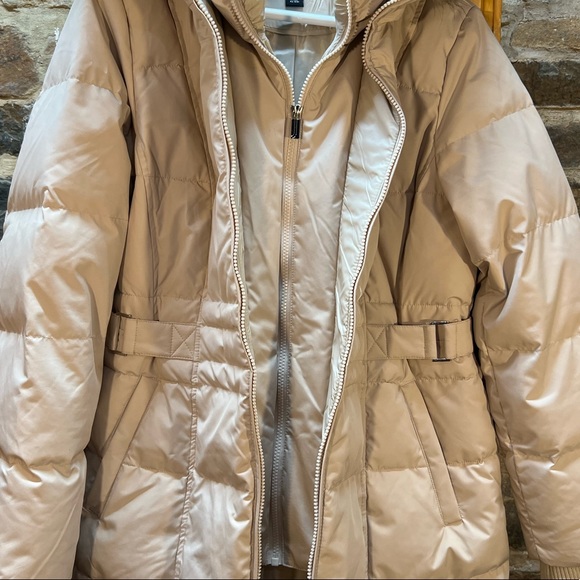 Jones New York Signature Collection Gold Fur Hooded Coat - Picture 2 of 4